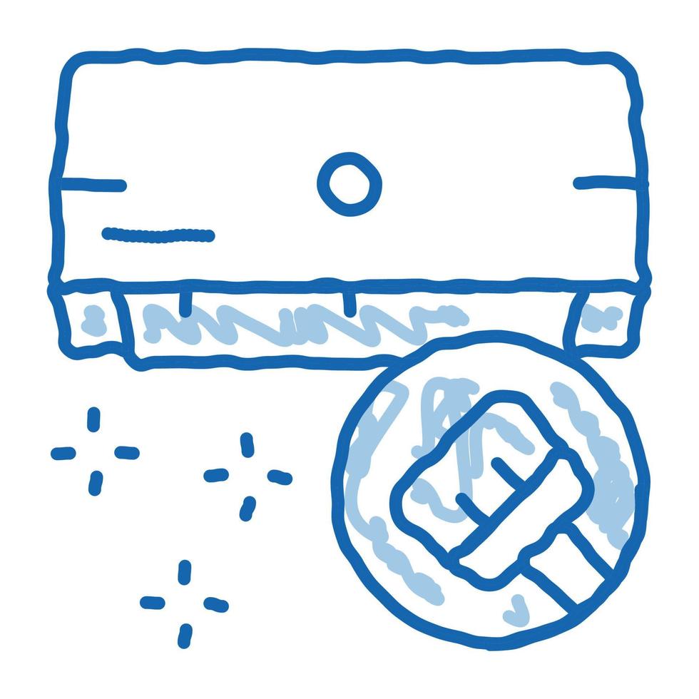 acondicionador de clima de oficina icono de doodle dibujado a mano ilustración vector
