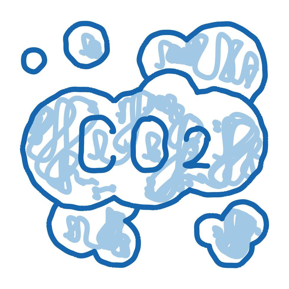 co2 arder humo vapor aire doodle icono dibujado a mano ilustración vector