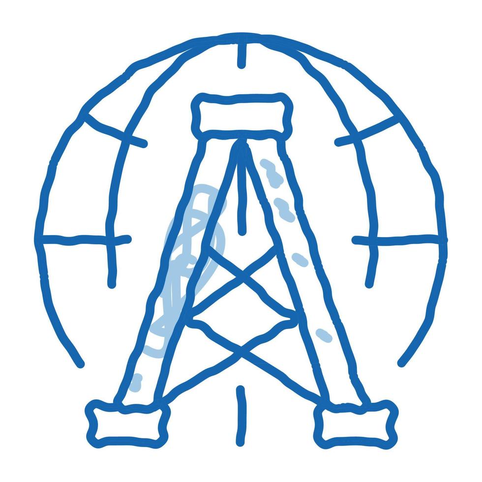 Oil-Derrick Planet Problem doodle icon hand drawn illustration vector