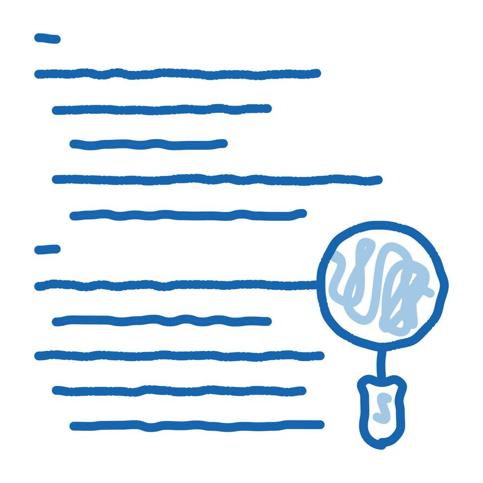 Magnifier Search Code Mistake doodle icon hand drawn illustration vector
