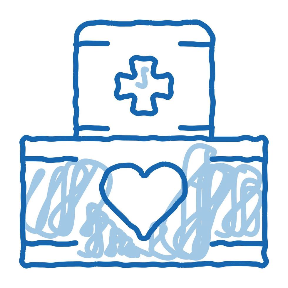 Volunteers Support Medikit doodle icon hand drawn illustration vector