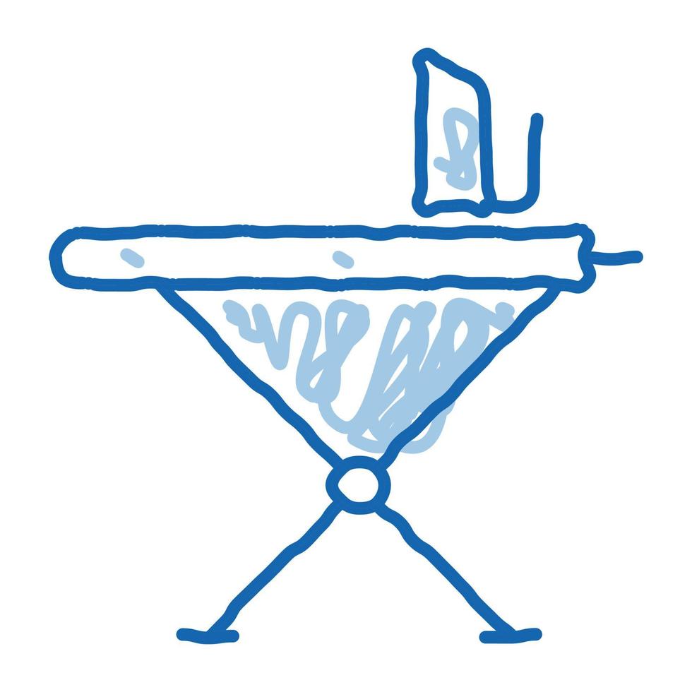 servicio de lavandería equipo de planchado doodle icono dibujado a mano ilustración vector
