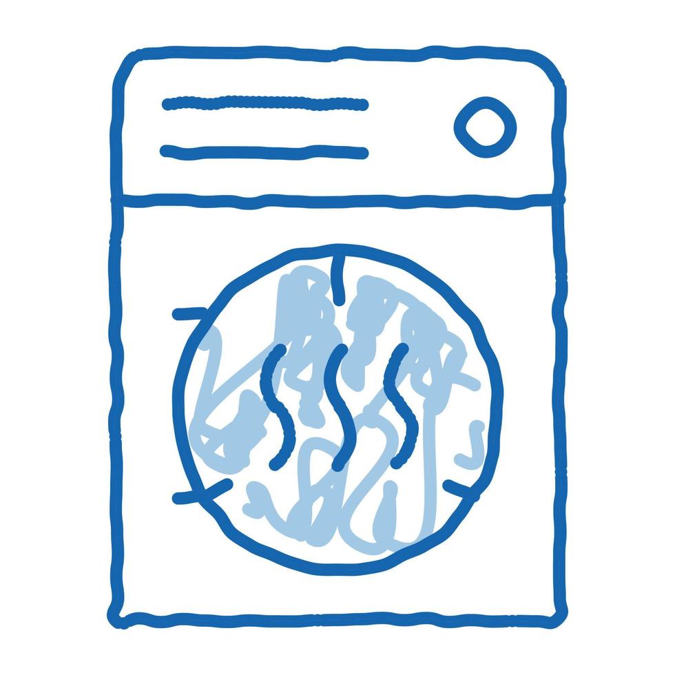 servicio de lavandería máquina seca doodle icono dibujado a mano ilustración vector