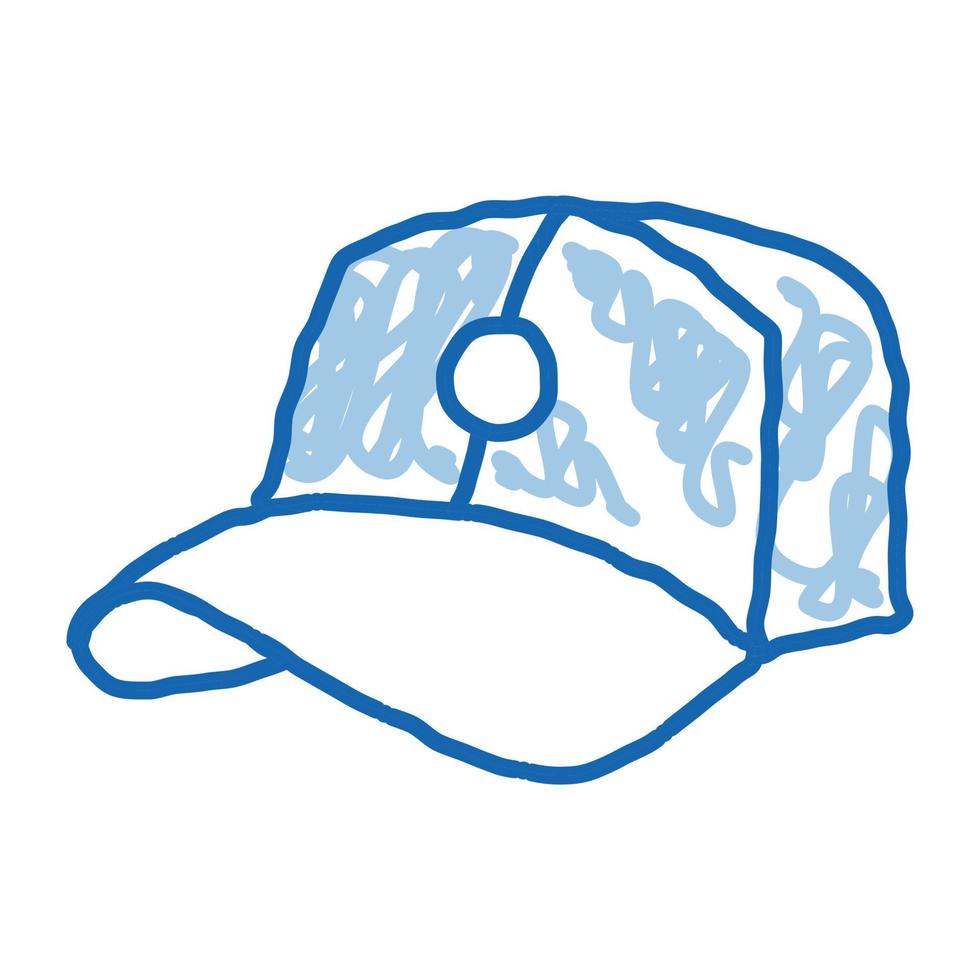 gorra de béisbol sombrero doodle icono dibujado a mano ilustración vector