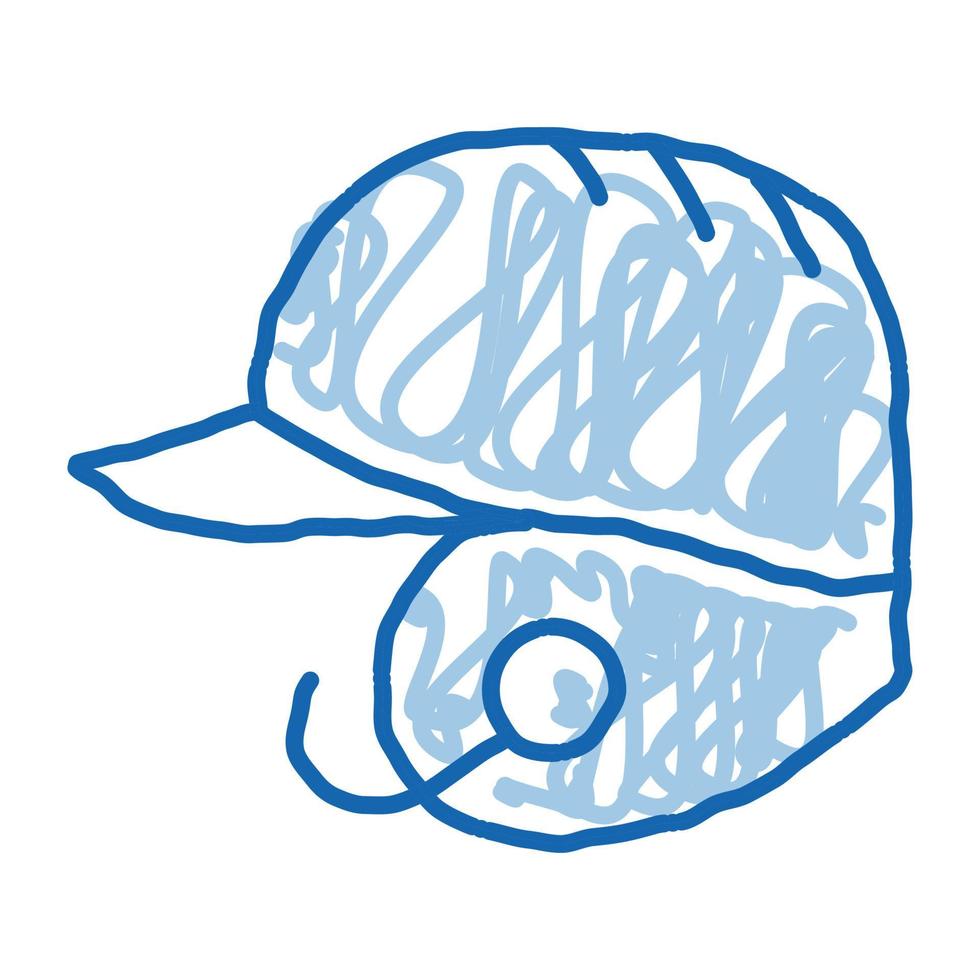 casco de béisbol doodle icono dibujado a mano ilustración vector