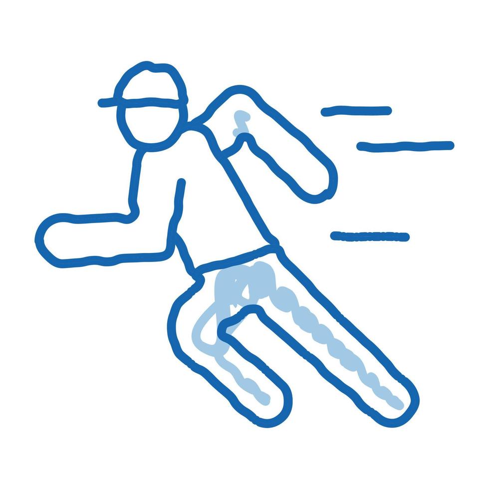 Running Player doodle icon hand drawn illustration vector
