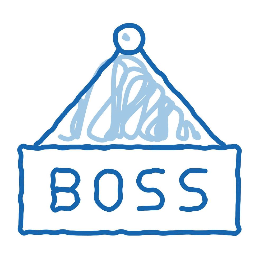 Boss Nameplate doodle icon hand drawn illustration vector