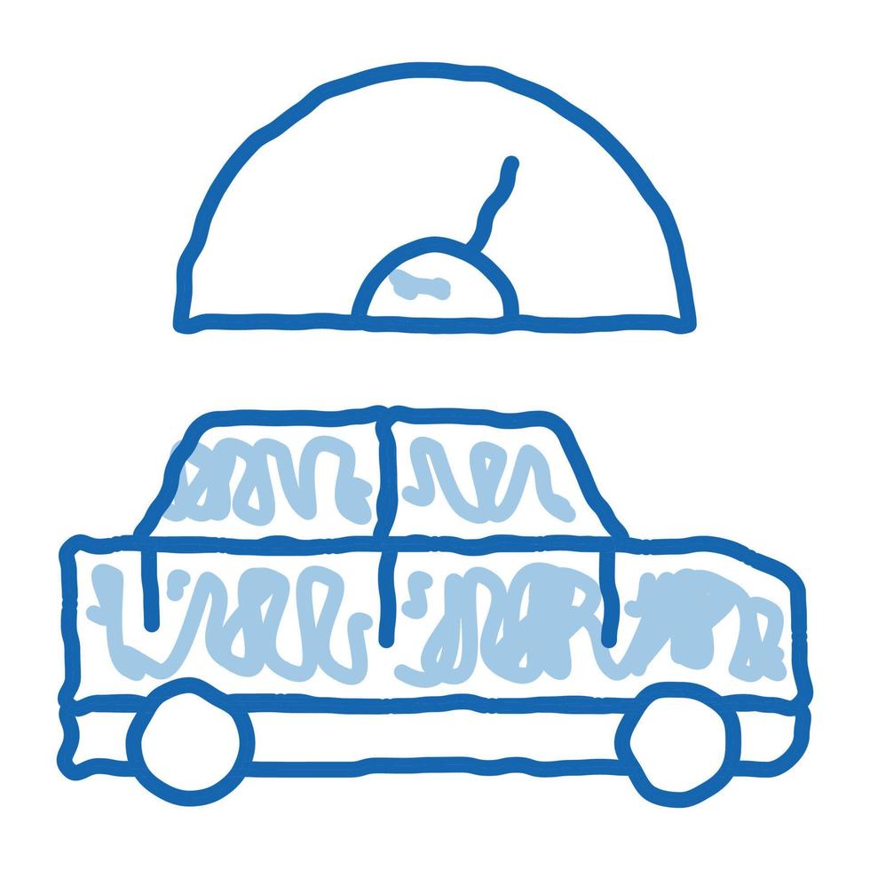 ilustración de dibujado a mano de icono de doodle de velocímetro de coche vector