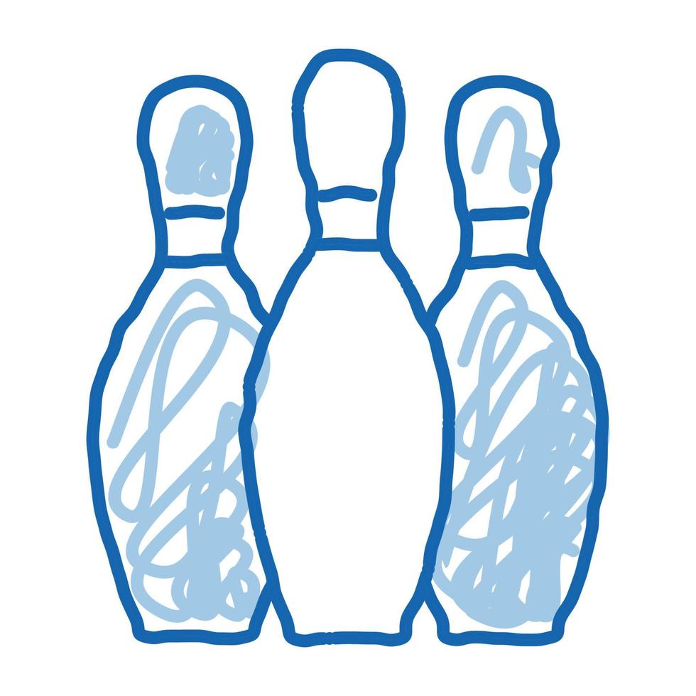 Bowling Skittles doodle icon hand drawn illustration vector