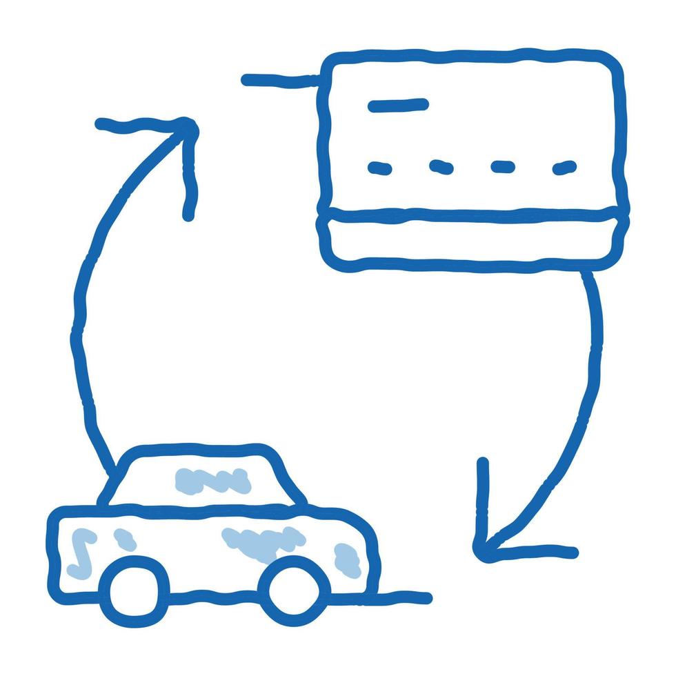 Car Credit Card doodle icon hand drawn illustration vector