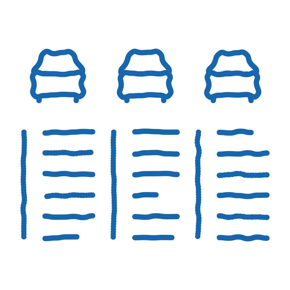 catálogo de coches doodle icono dibujado a mano ilustración vector