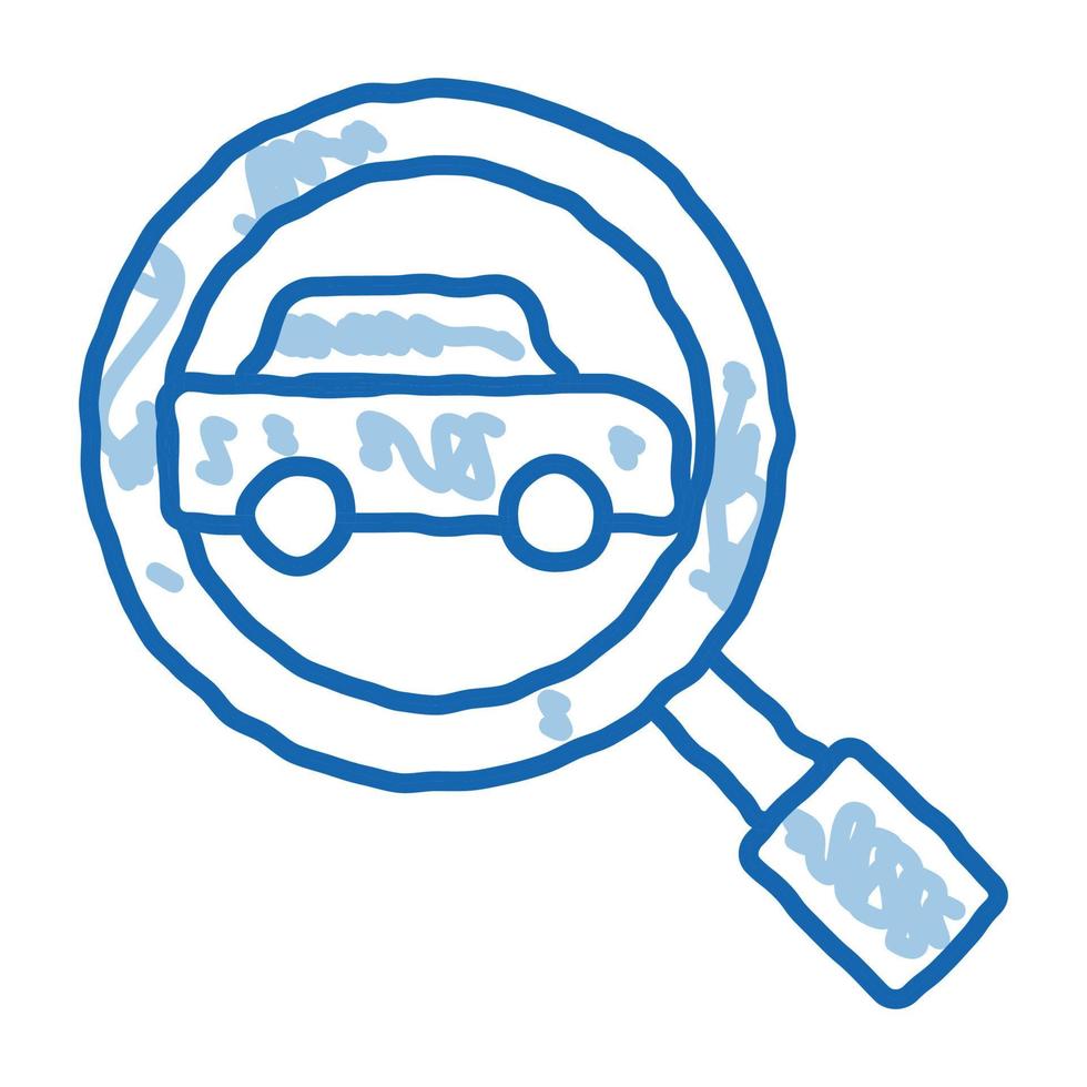 coche buscando doodle icono dibujado a mano ilustración vector