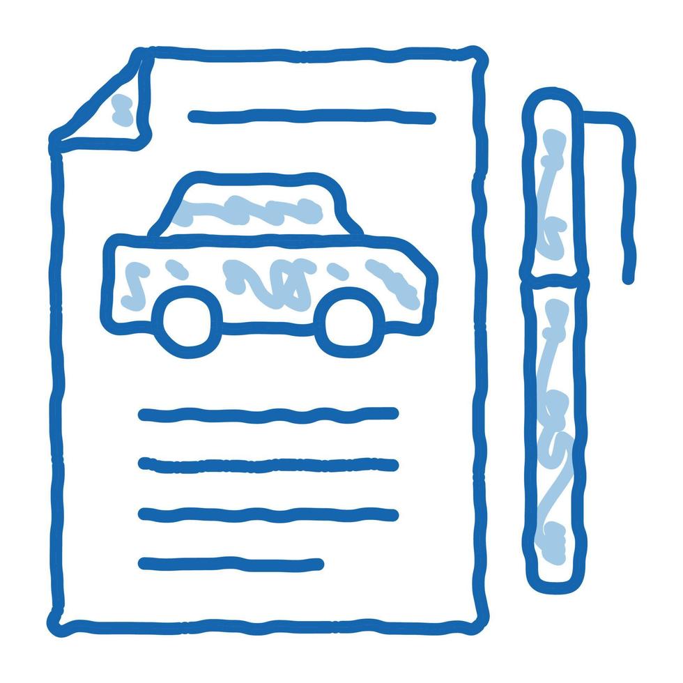 Car Buy Agreement doodle icon hand drawn illustration vector