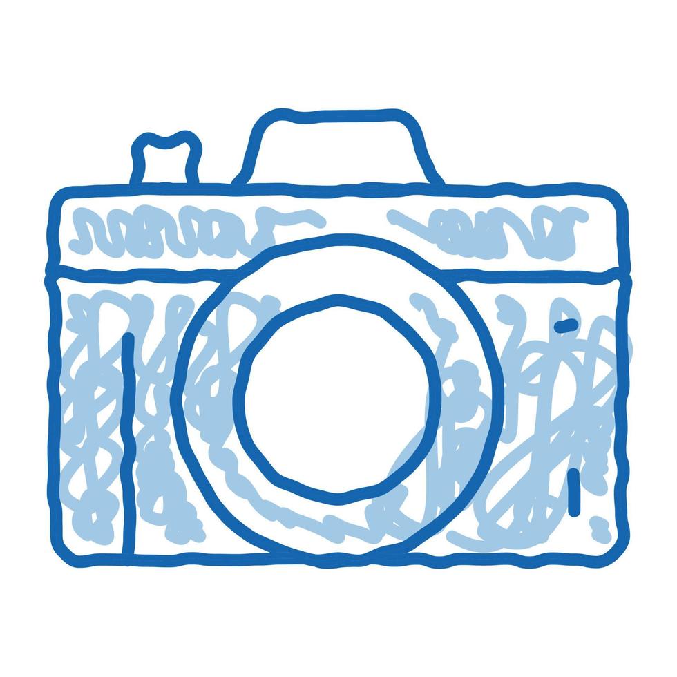 Photo Camera doodle icon hand drawn illustration vector