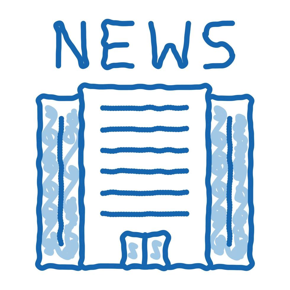 News Building doodle icon hand drawn illustration vector