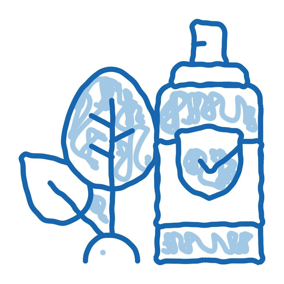 ilustración de dibujado a mano de icono de doodle de hoja de planta de aerosol vector