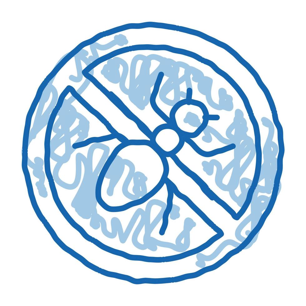 ilustración de dibujado a mano de icono de doodle de mosquito cruzado vector