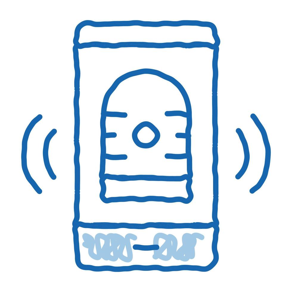 noticias en el teléfono doodle icono dibujado a mano ilustración vector