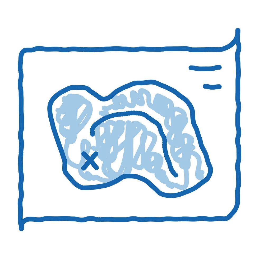 mapa tesoro doodle icono dibujado a mano ilustración vector