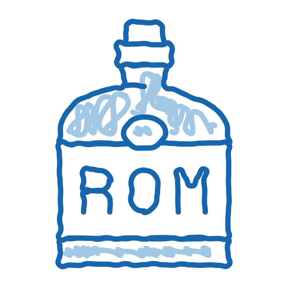 Rum Drink Bottle doodle icon hand drawn illustration vector