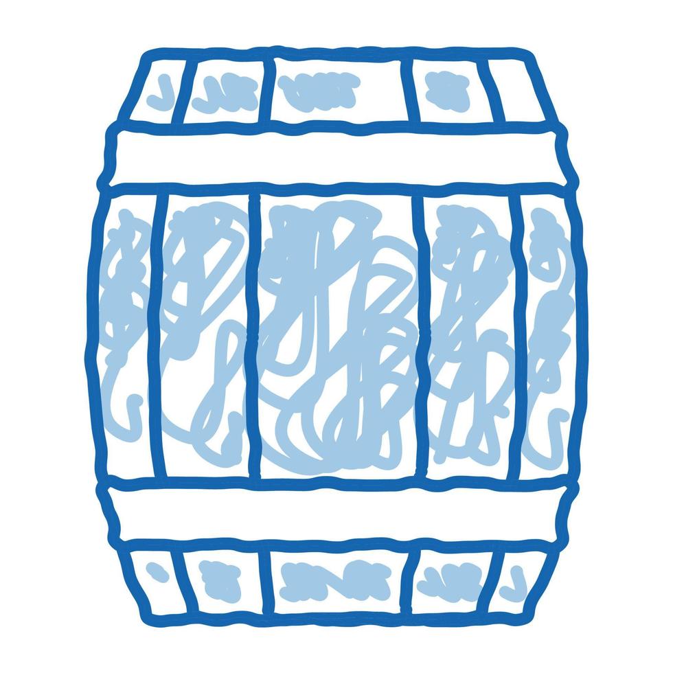 Wooden Barrel doodle icon hand drawn illustration vector