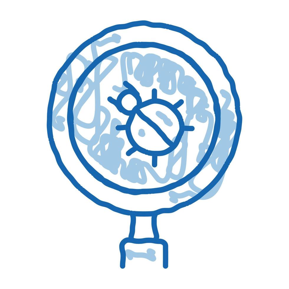 Bug Magnifier doodle icon hand drawn illustration vector