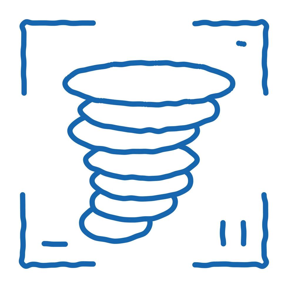 Video Tornado doodle icon hand drawn illustration vector