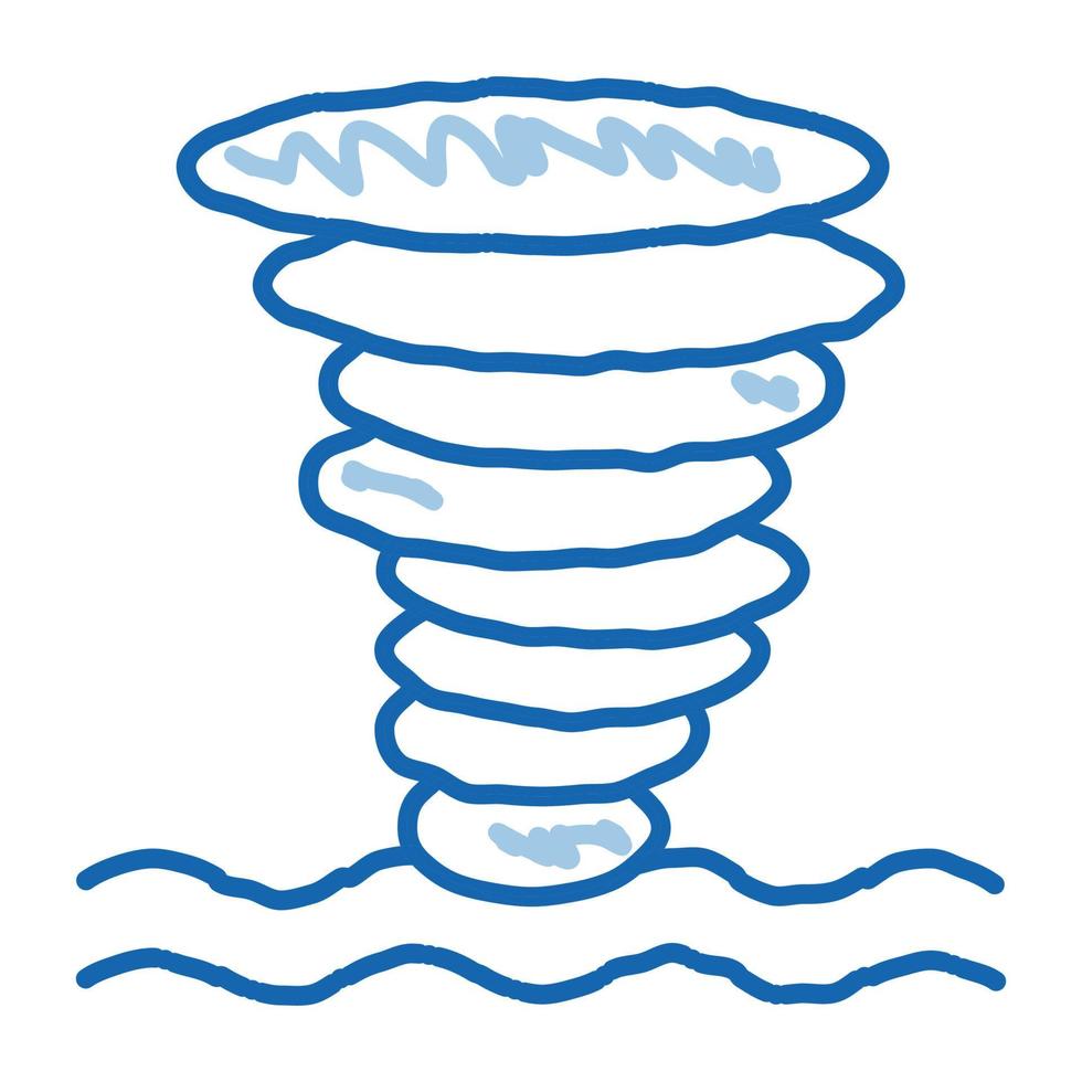 tornado agua de mar doodle icono dibujado a mano ilustración vector