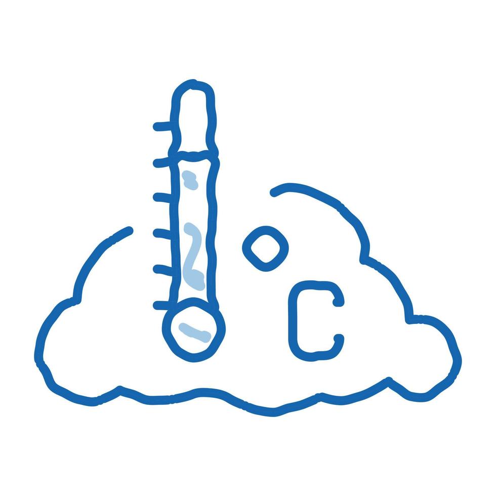nube de temperatura doodle icono dibujado a mano ilustración vector