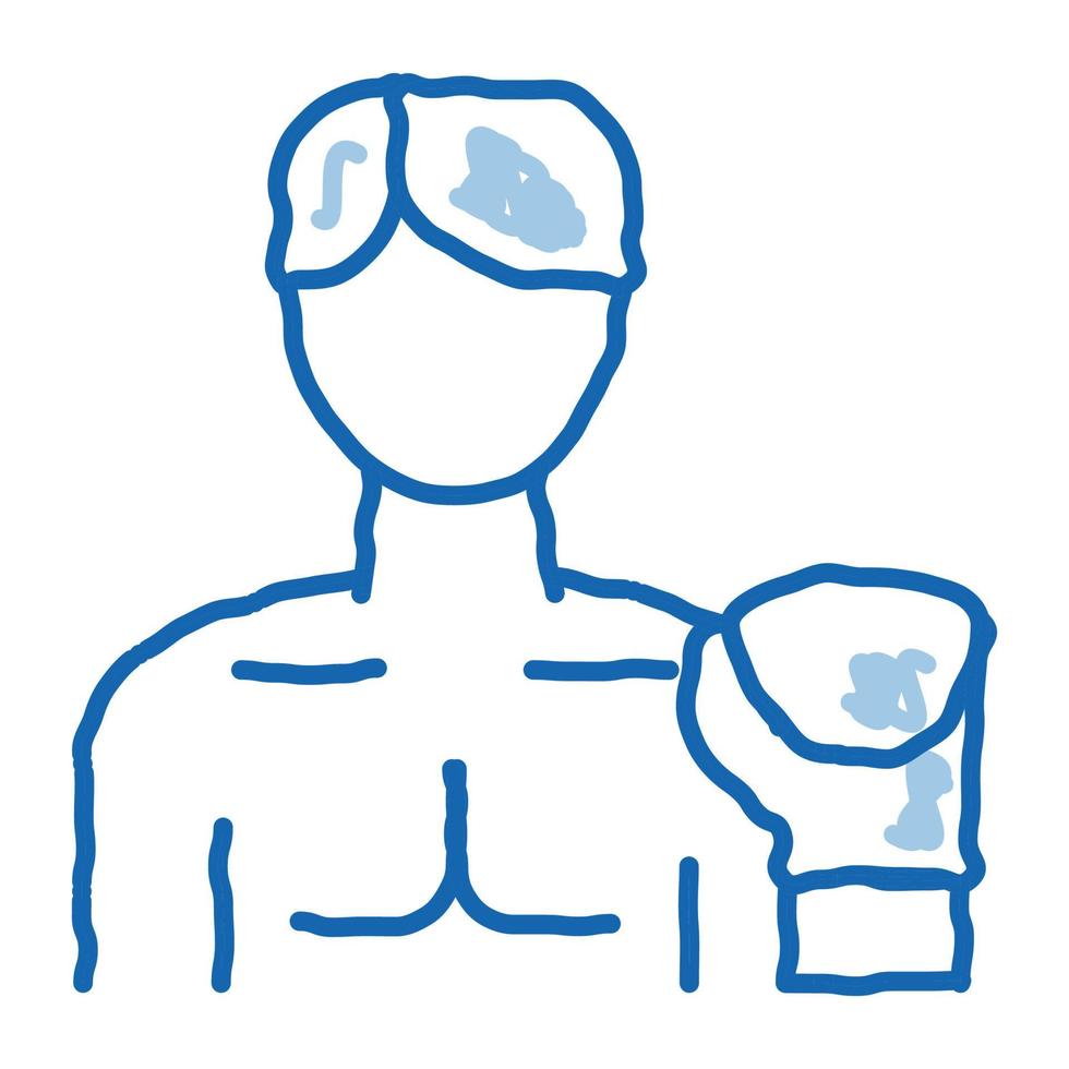 boxeador hombre doodle icono dibujado a mano ilustración vector