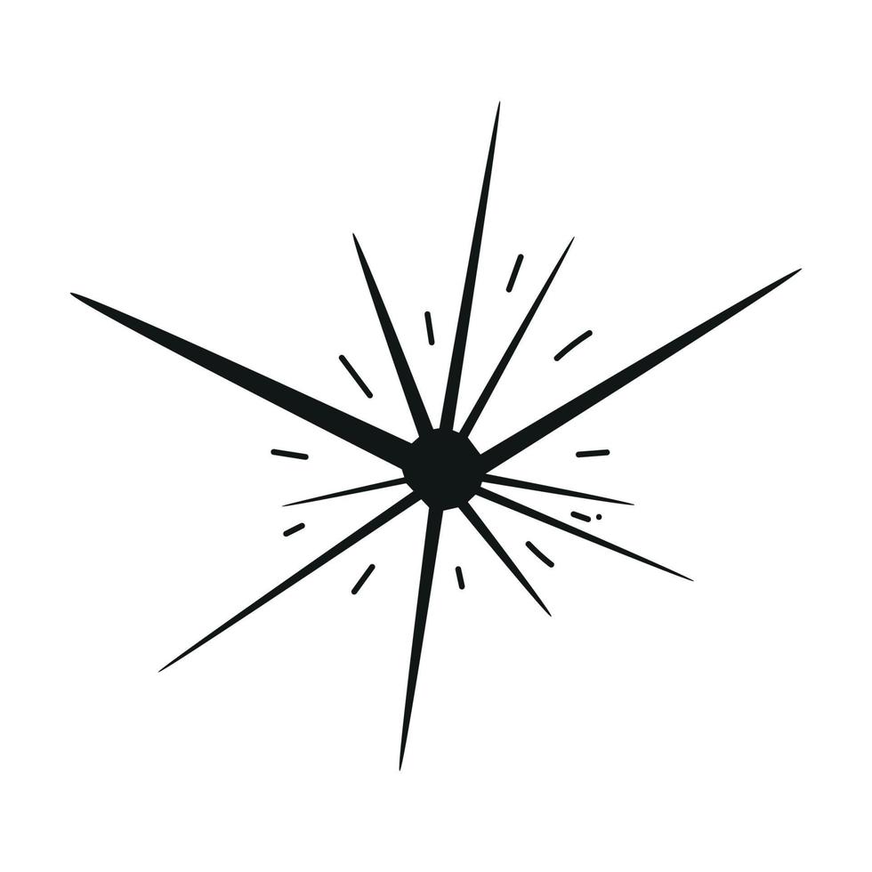 estrella brillante dibujada a mano. ilustración abstracta retro con brillo dibujado a mano para el diseño de celebración. forma geometrica. vector