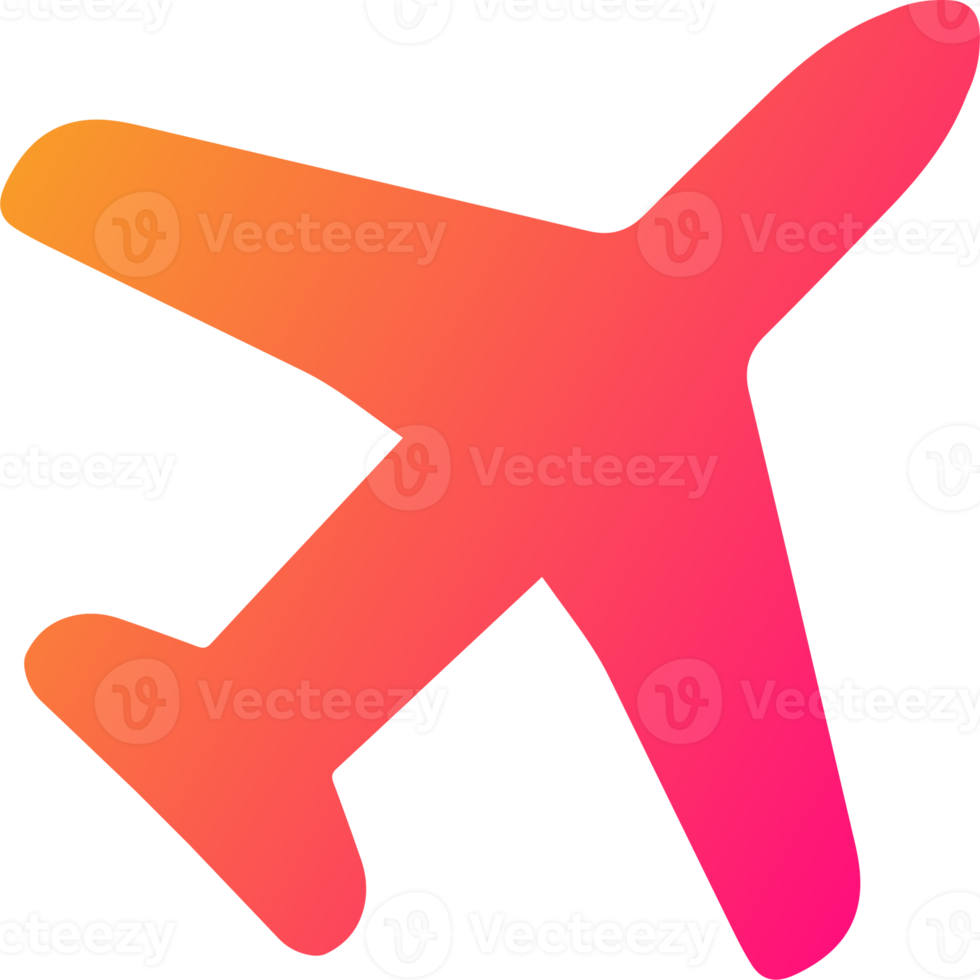 Airplane icon in gradient colors. Aviation signs illustration. png