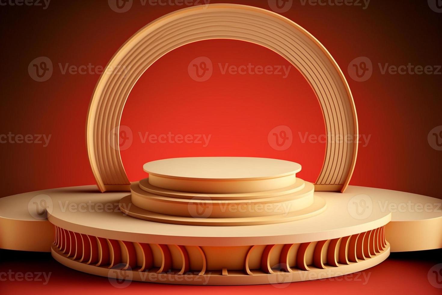 3D podium chinese photo
