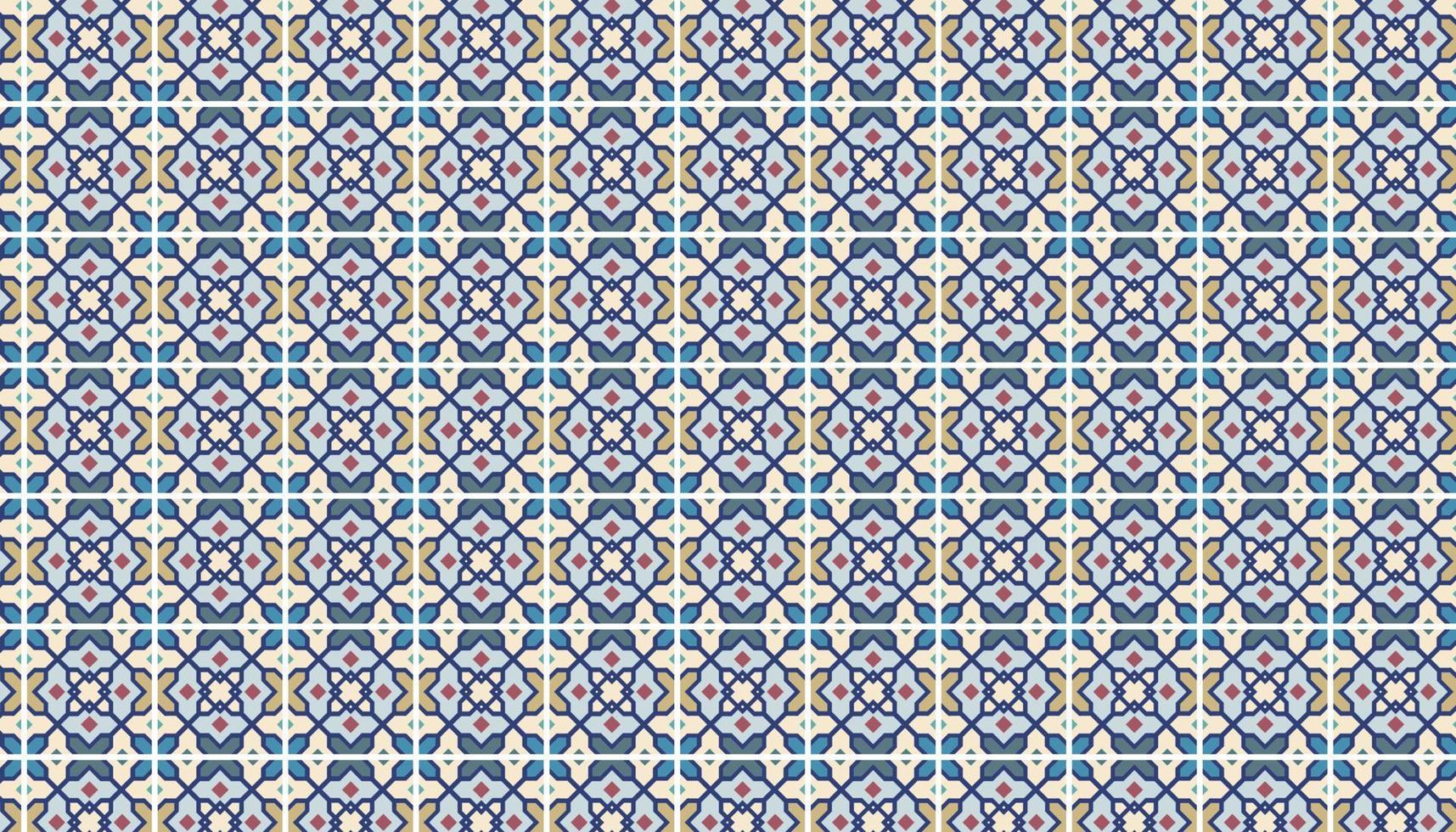 old Arabic and Islamic, floor ceramic and mosaic pattern design vector