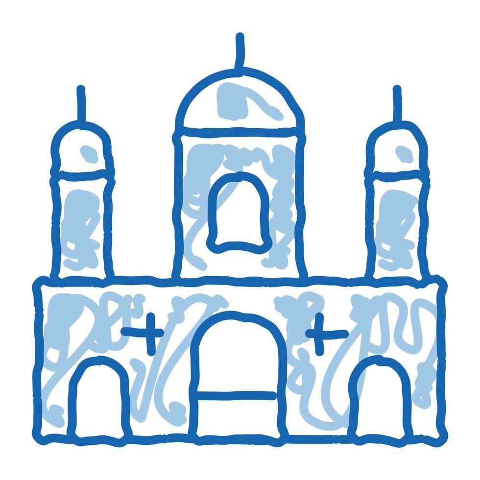 Islamic Building doodle icon hand drawn illustration vector