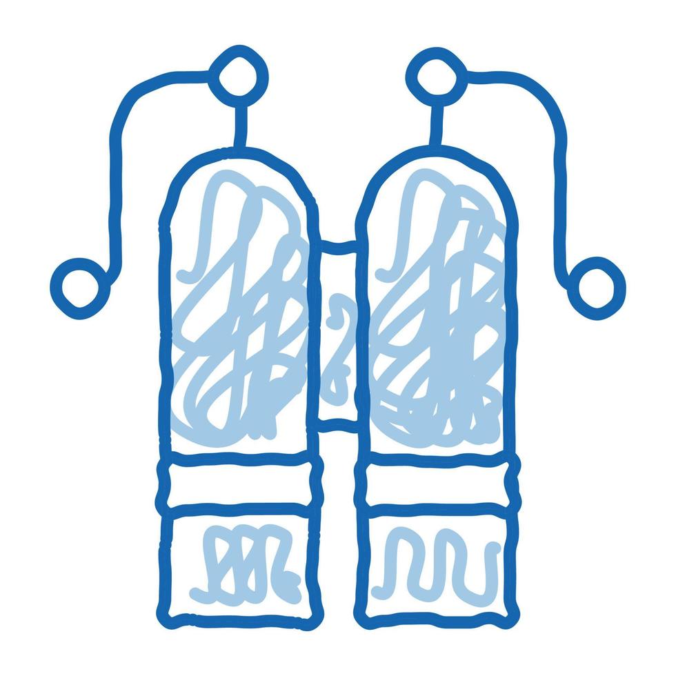 Oxygen Cylinder doodle icon hand drawn illustration vector