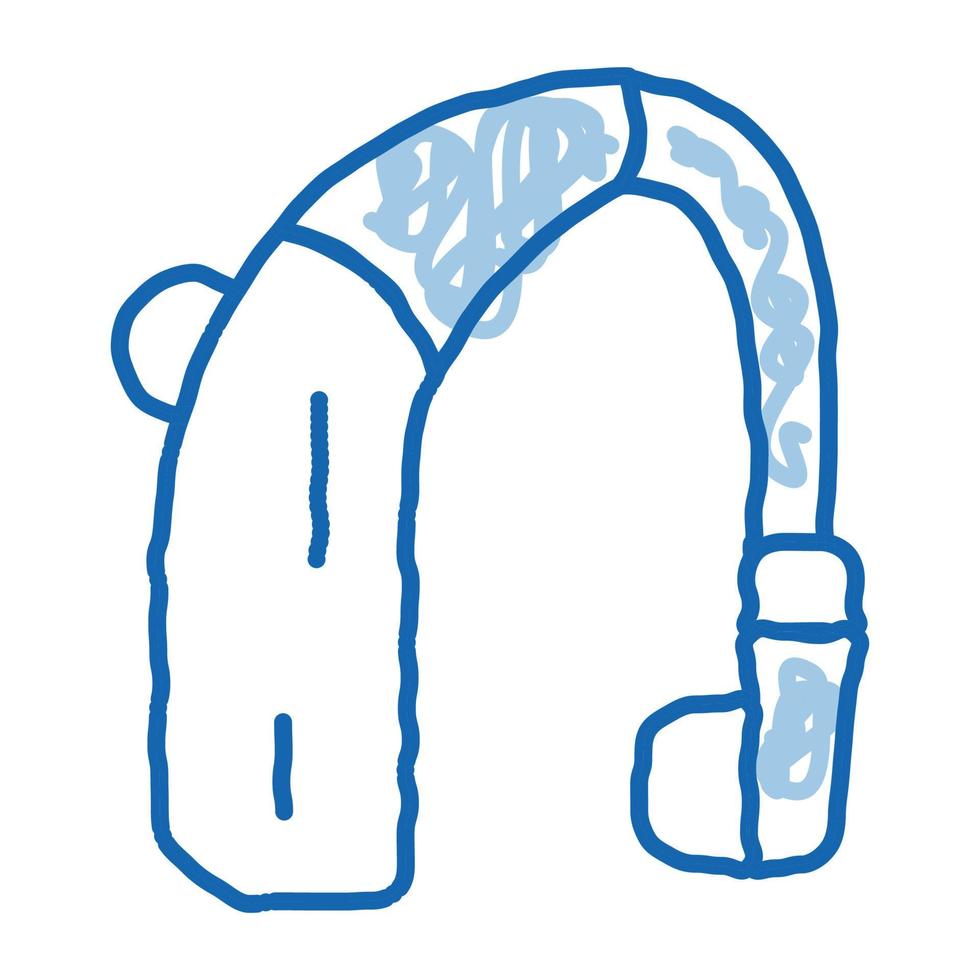 sordo ayuda doodle icono dibujado a mano ilustración vector