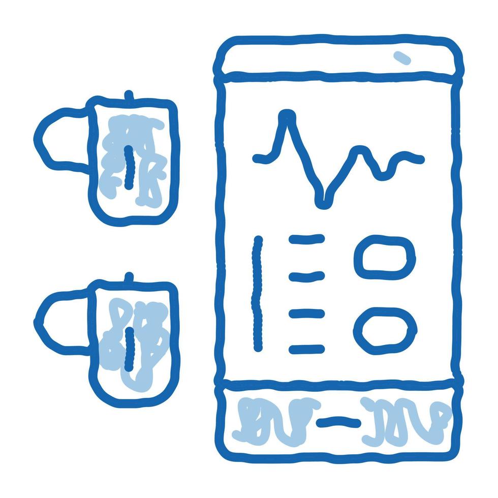 Monitoring Device Hearing doodle icon hand drawn illustration vector