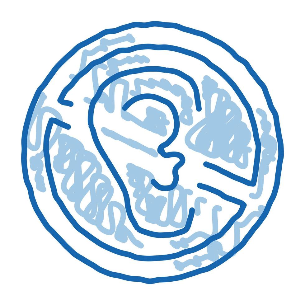 No Hearing doodle icon hand drawn illustration vector