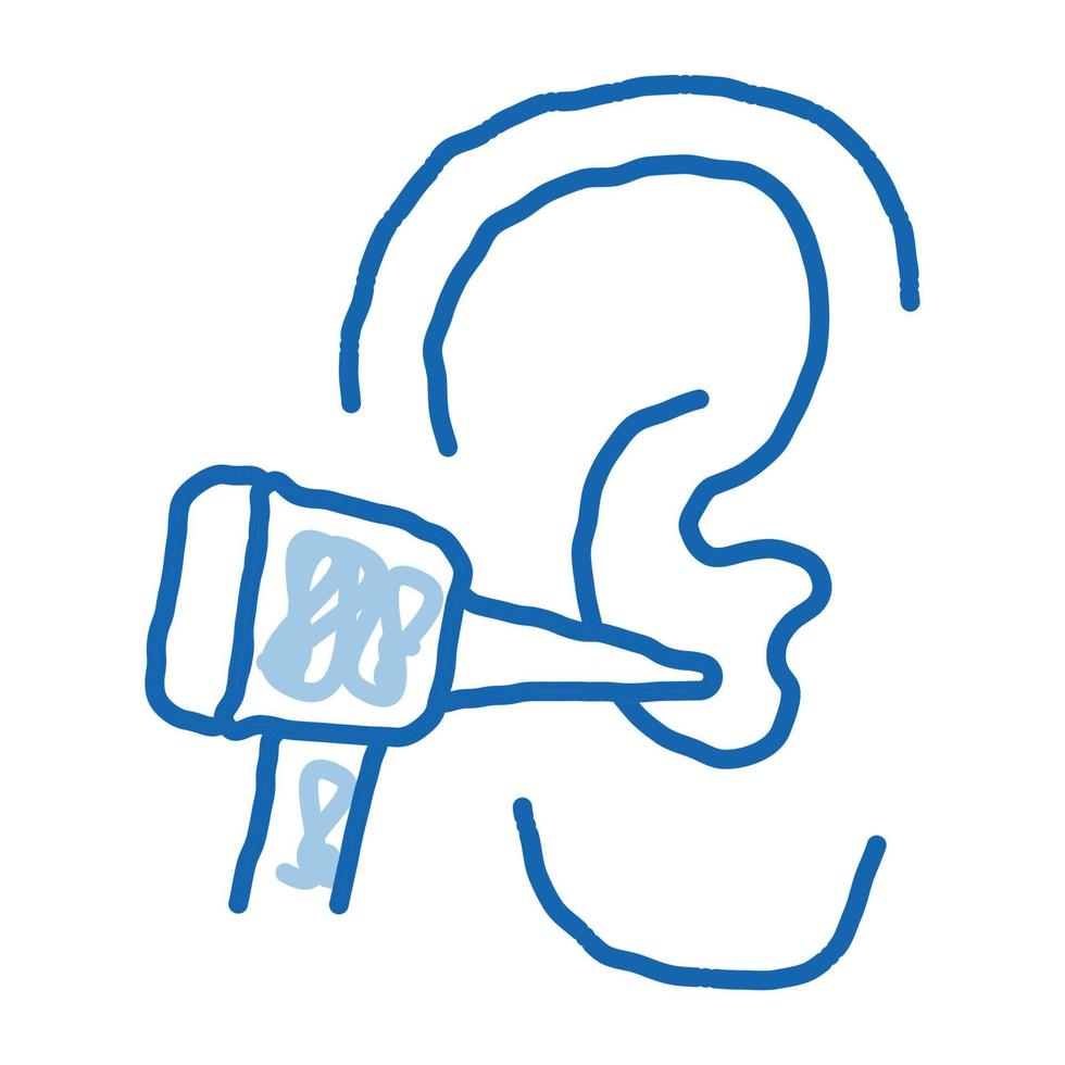 Ear Check doodle icon hand drawn illustration vector