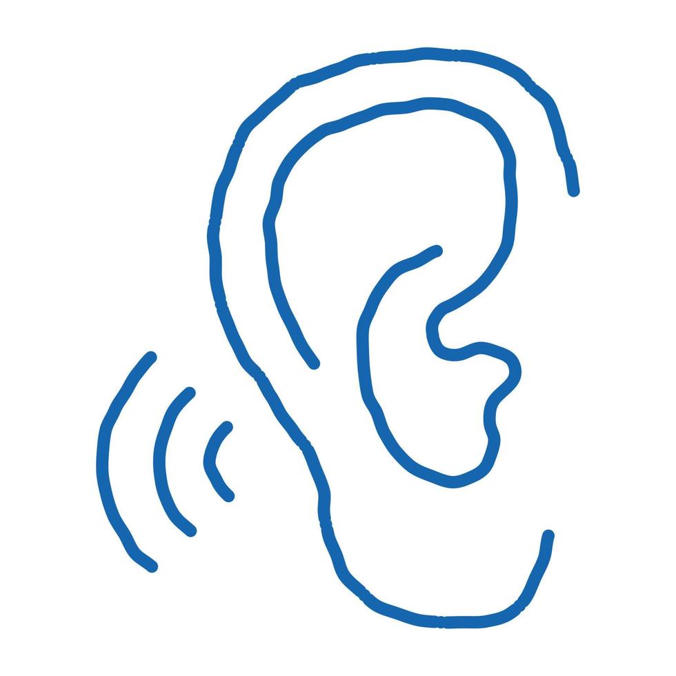 Hears Sound doodle icon hand drawn illustration vector