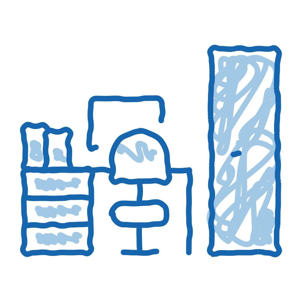 Workplace Rooms doodle icon hand drawn illustration vector