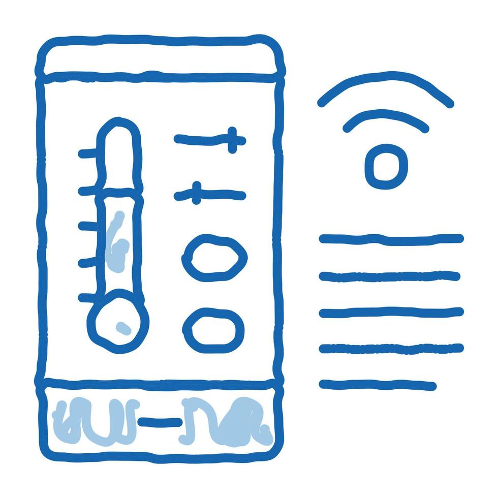 ilustración de dibujado a mano de icono de doodle w-fi de verificación meteorológica vector