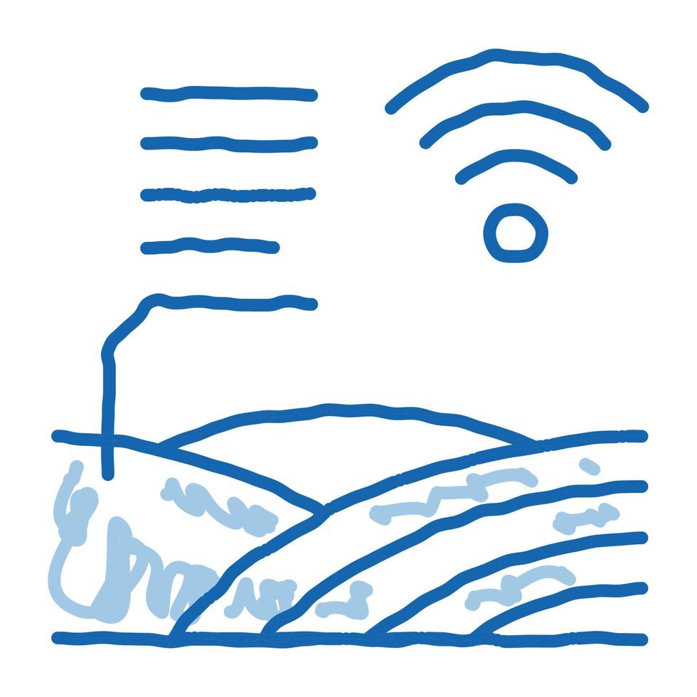 ilustración de dibujado a mano de icono de doodle de granja inteligente vector