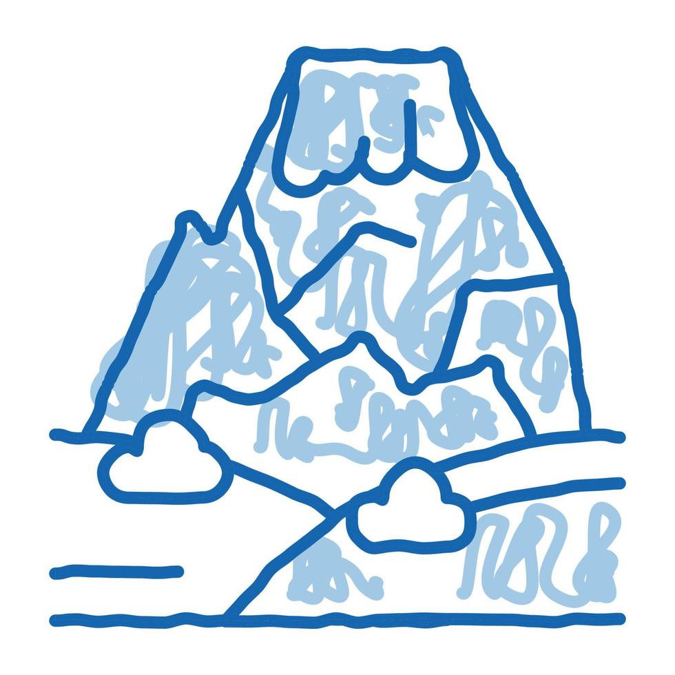 Mountain Concept doodle icon hand drawn illustration vector