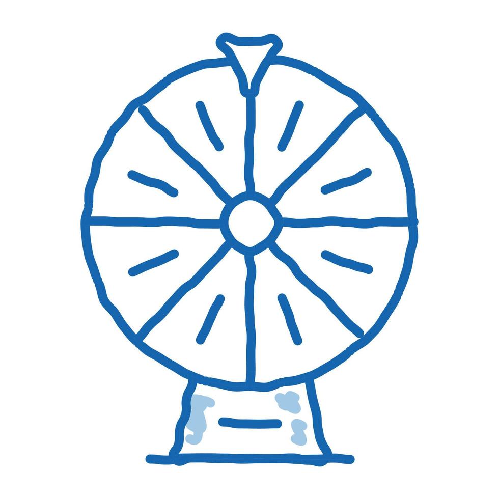 Wheel of Fortune doodle icon hand drawn illustration vector