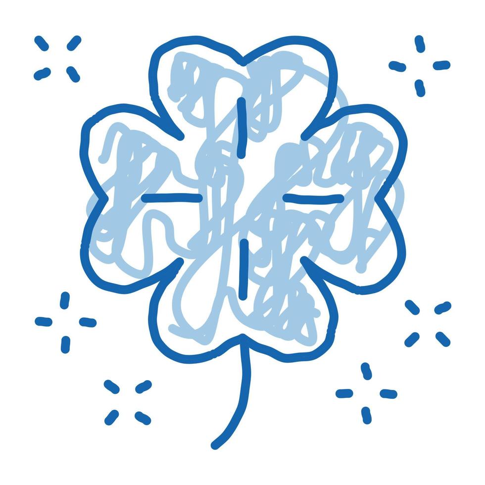 Clover doodle icon hand drawn illustration vector