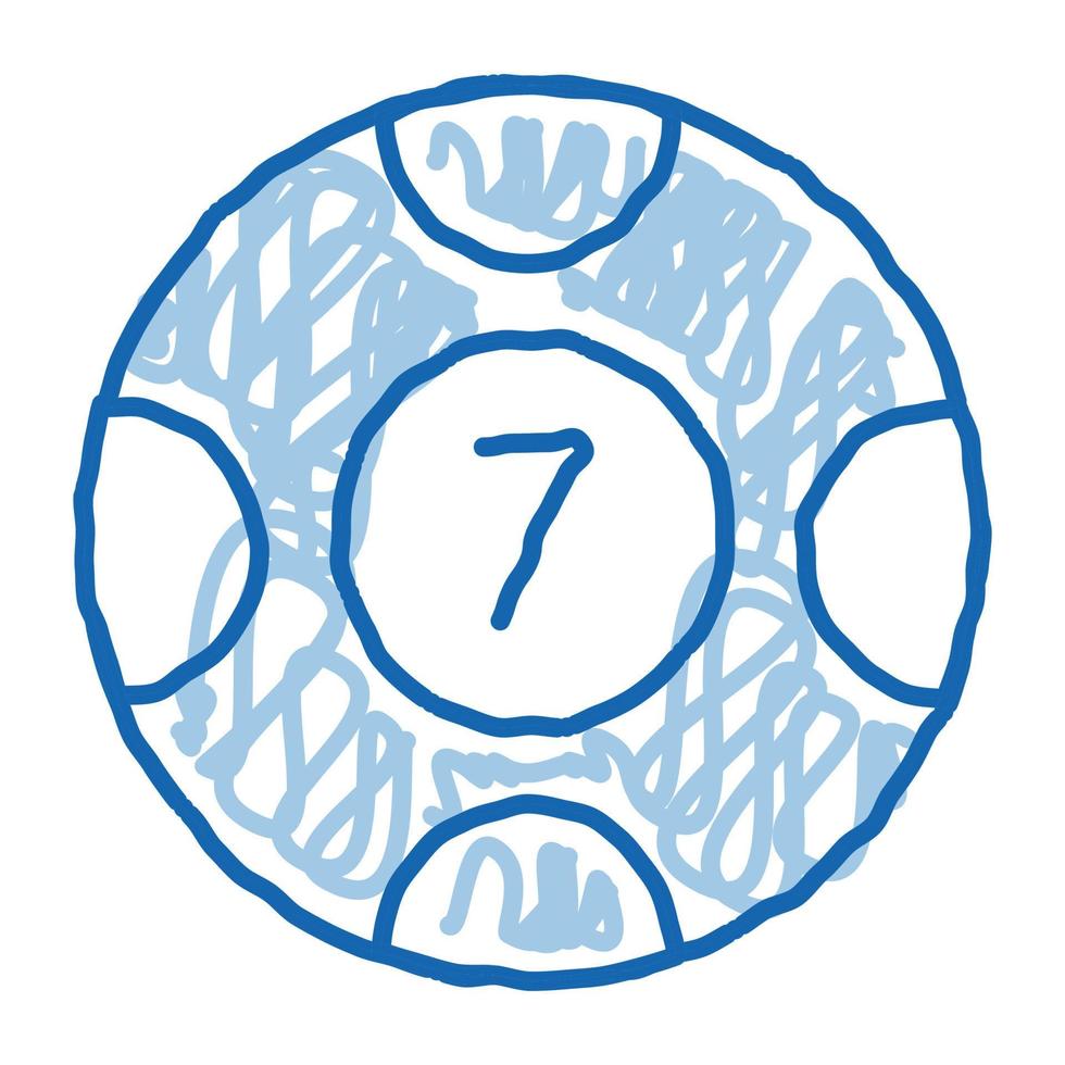 Ball with Number doodle icon hand drawn illustration vector