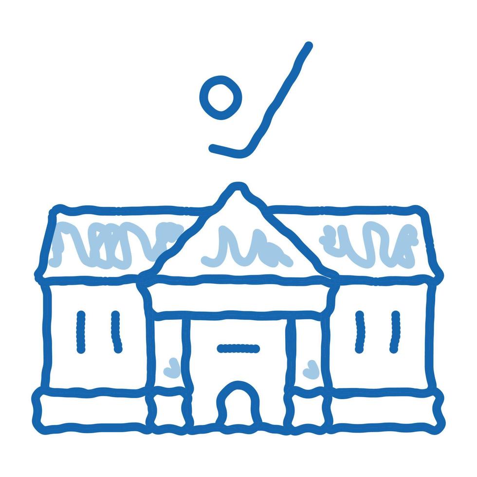 golf club house doodle icono dibujado a mano ilustración vector