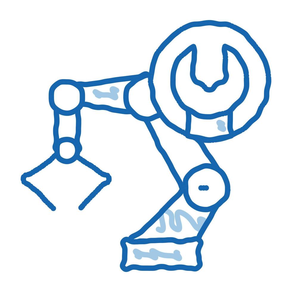 Robot Repair doodle icon hand drawn illustration vector